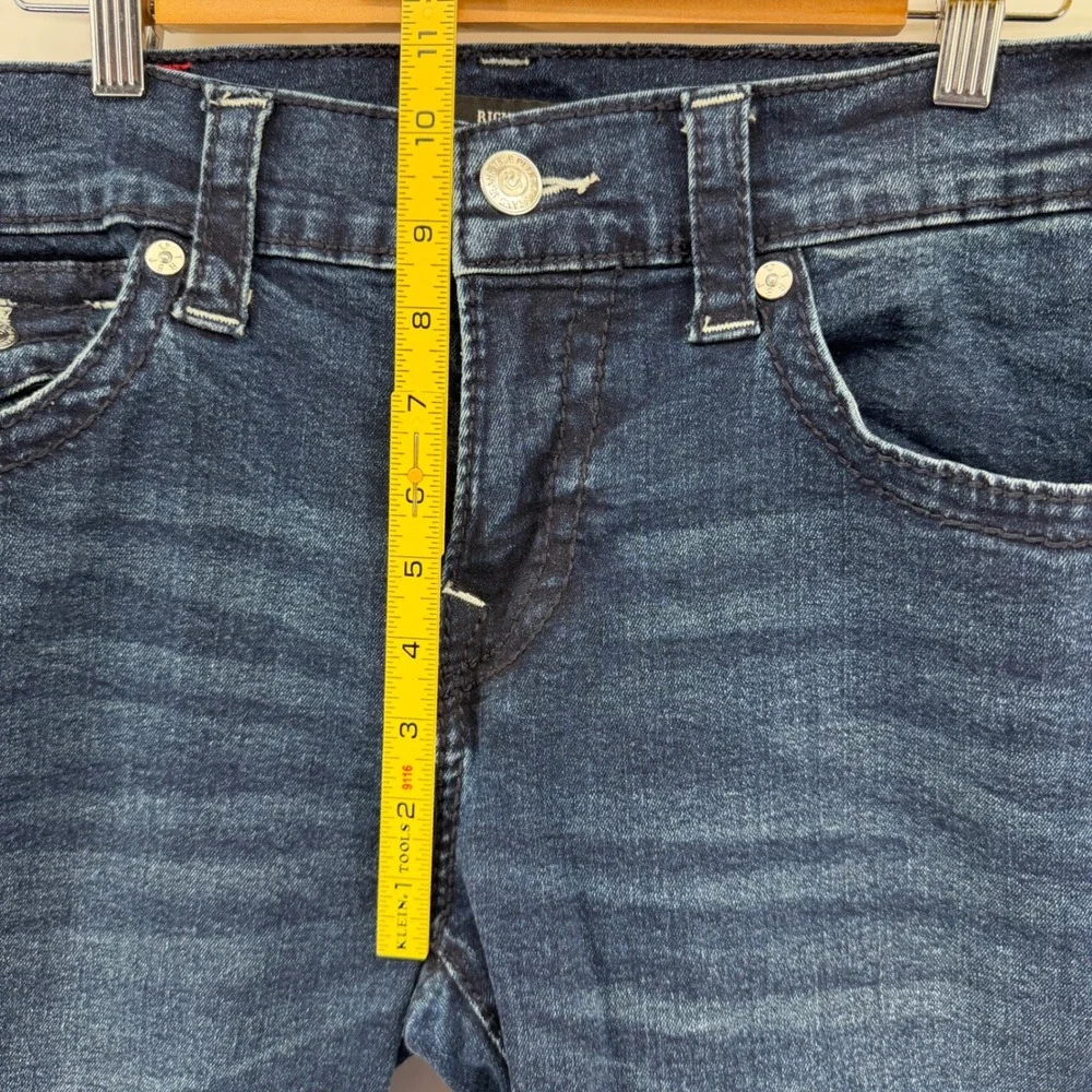 Mens True Religion Ricky Relaxed Straight Dark Wash Big T Flap Pocket 32x32